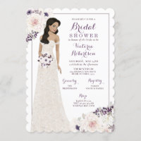Purple Anemone Bride in Gown Bridal Shower