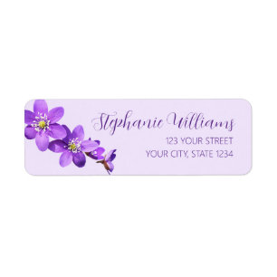 Purple Anemone Flowers Light Purple Return Address