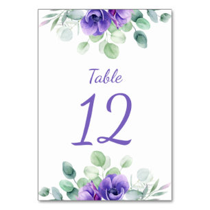 Purple Anemones Table Number