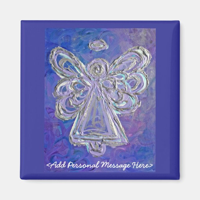 Purple Angel Magnet with Customised Message (Front)