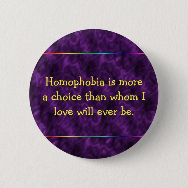 Purple Anti-homophobe button (Front)