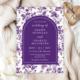 Purple Antique Chinoiserie Wedding Invitation