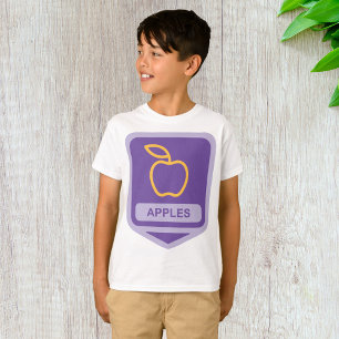 Purple Apple Badge Design Fruit Lover T-Shirt