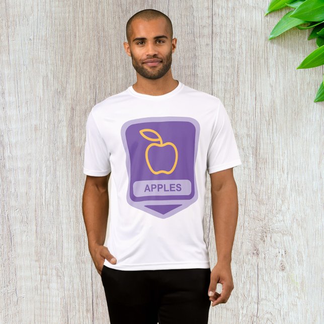 Purple Apple Badge Design Fruit Lover  T-Shirt (Creator Uploaded)