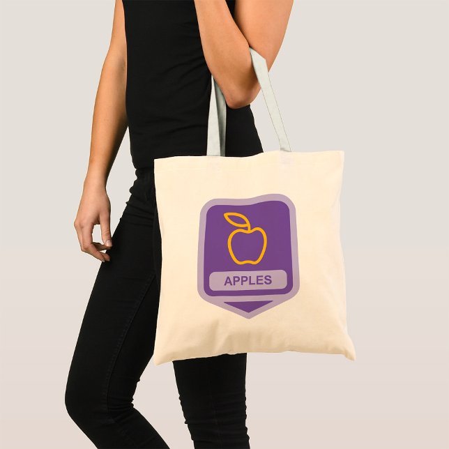 Purple Apple Badge Design Fruit Lover  Tote Bag (Creator Uploaded)