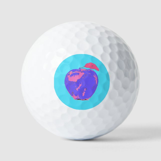 Purple Apple Pop Art Golf Balls (Front)