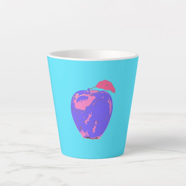 Purple Apple Pop Art Latte Mug (Front)