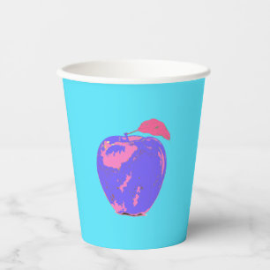 Purple Apple Pop Art Paper Cups