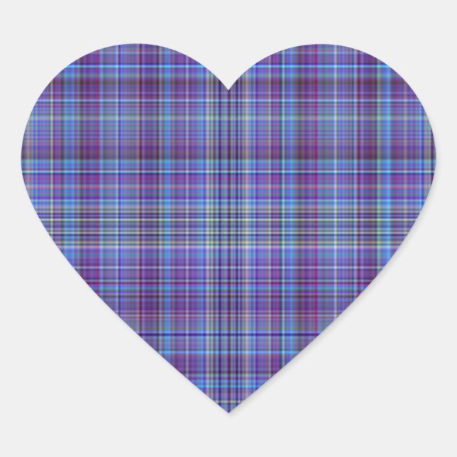 Purple Aqua Plaid Sticker (Front)