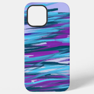 Purple, Aqua, Teal & Green Painted Abstract Art iPhone 12 Pro Max Case