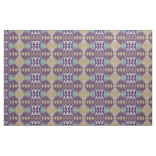 Purple Aqua Turquoise Taupe Beige Red Ethnic Look Fabric