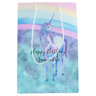 Purple Aqua Unicorn Dream Medium Gift Bag