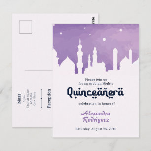 Purple Arabian Nights Watercolor Quinceañera Postcard