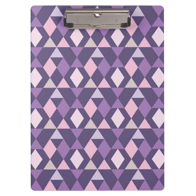 Purple Arabic Geometric Pattern Clipboard (Front)
