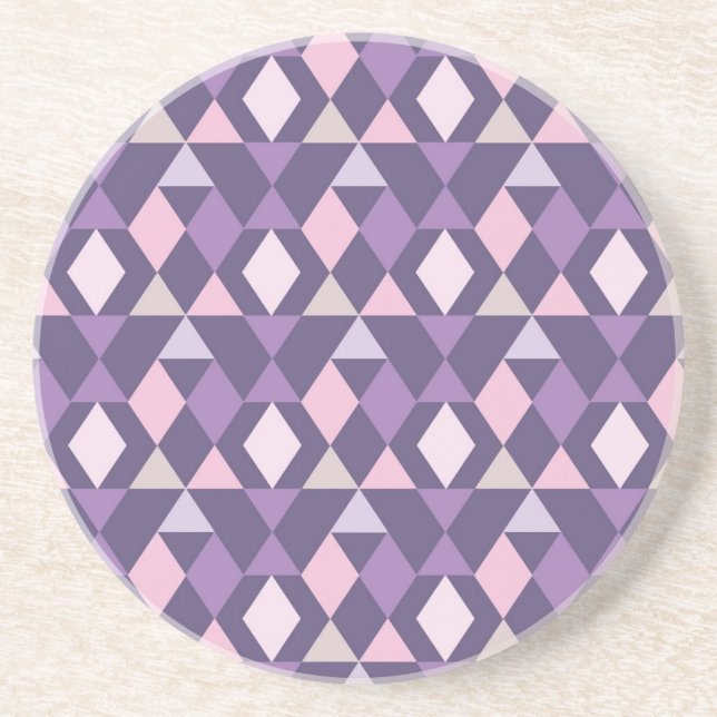 Purple Arabic Geometric Pattern Coaster (Front)