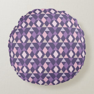 Purple Arabic Geometric Pattern Round Cushion