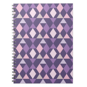 Purple Arabic Geometric Pattern Spiral Notebook
