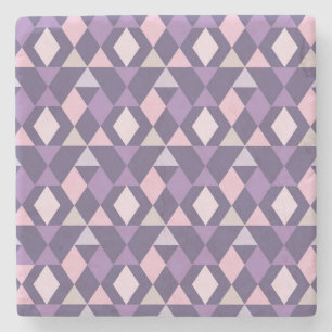 Purple Arabic Geometric Pattern Stone Coaster