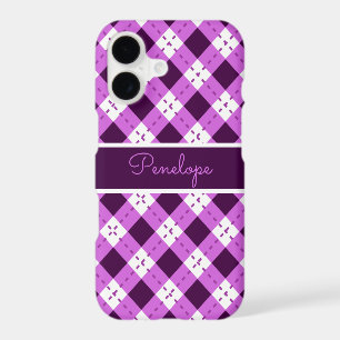 Purple Argyle Monogram
