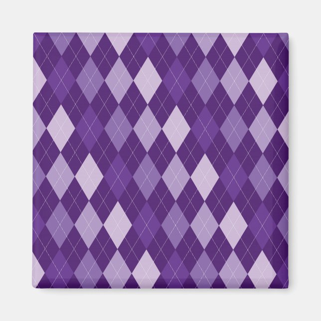 Purple argyle pattern magnet (Front)