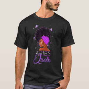 Purple Aries Queen African American Woman March Ap T-Shirt