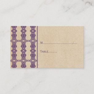 Purple Art Deco Border Place Card