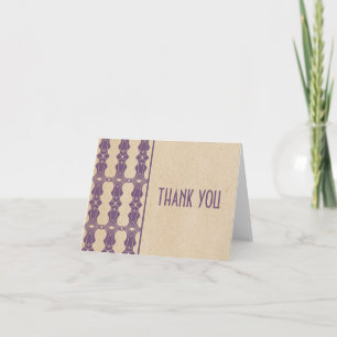 Purple Art Deco Border Thank You Card
