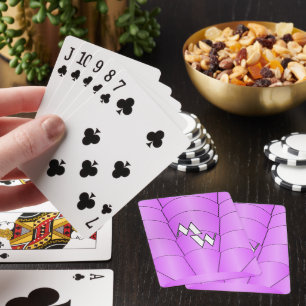 Purple Art Deco Design Monogrammed Playing Cards