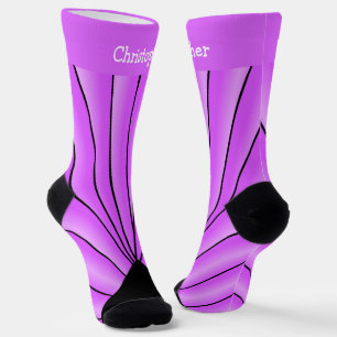 Purple Art Deco Design Socks