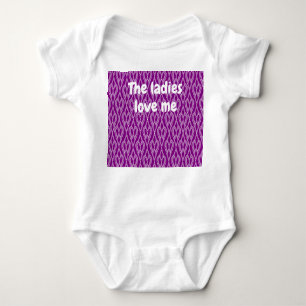 Purple Art Deco Flowerbeds  Baby Bodysuit