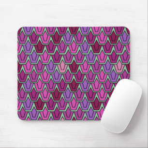 Purple Art Deco Flowerbeds  Mouse Pad