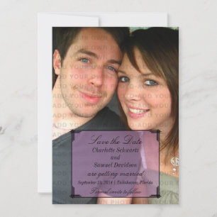 Purple Art Deco Frame Save the Date Invite