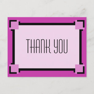 Purple Art Deco Geometric Thank You Postcard