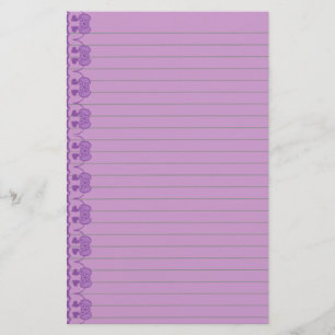 Purple Art Deco Lined Stationery