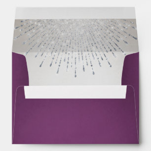 Purple art deco vintage wedding envelopes