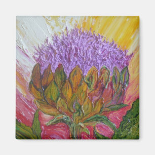Purple Artichoke Blossom Magnet