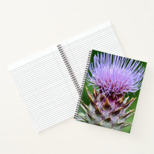 Purple Artichoke Thistle Head Floral Notebook