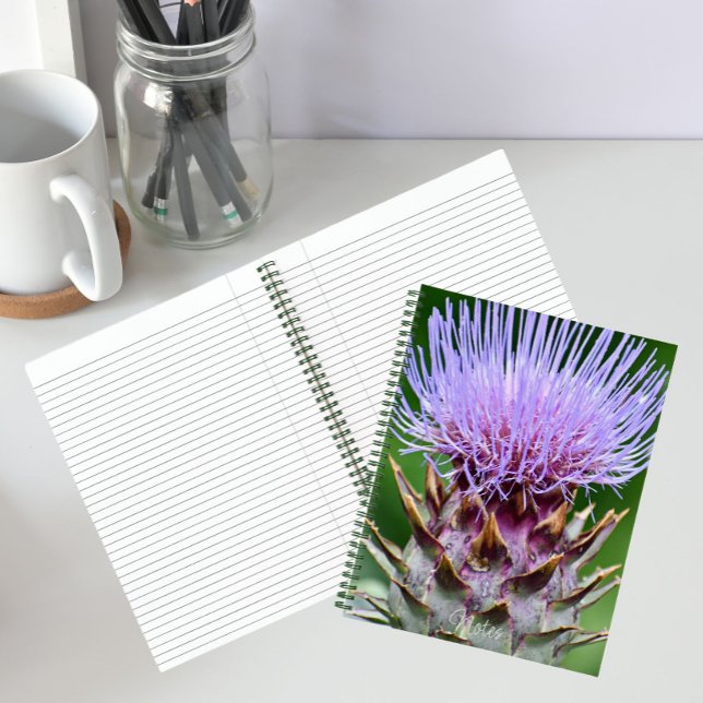 Purple Artichoke Thistle Head Floral Notebook (In Situ)