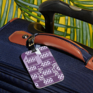 Purple artistic beautiful Pattern design art Luggage Tag