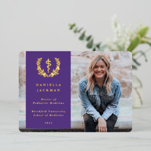 Purple Asclepius Medical Graduation Announcement
