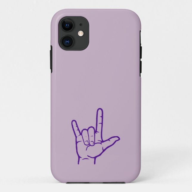 Purple ASL I Love You Custom Case (Back)