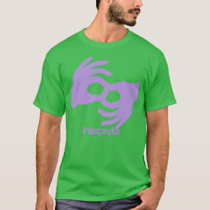 Purple Asl sign for interpreter T-Shirt