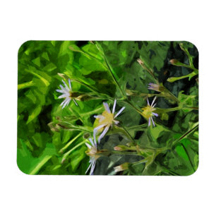 Purple Aster Among Burnt Trees Abstract Magnet