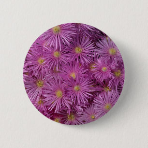 Purple Aster Flowers 6 Cm Round Badge