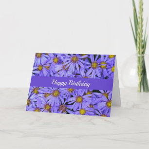 Purple Aster Flowers at RHS Gardens Happy Birthday Card