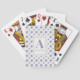 Purple Aster Wildflower Floral Personalised Playing Cards