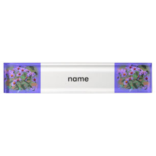 purple asters desk nameplate
