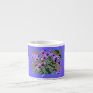purple asters espresso mug