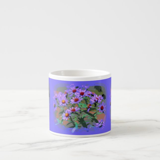 purple asters espresso mug (Front)