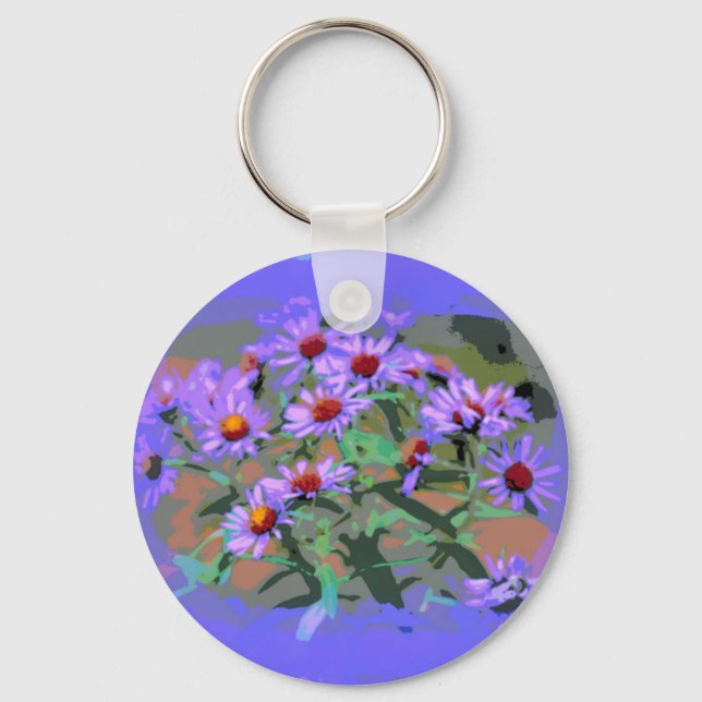 purple asters keychain (Front)